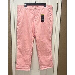 A.N.A Girlfriend Chinos Pants Pink Pockets sz 16 Easy hip slim leg mid rise NWT